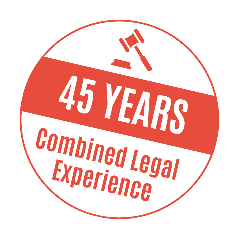 45 years of legal experience badge